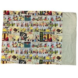 Vintage Handmade Popeye and Olive Comic Strip Standard Size Pillowcase